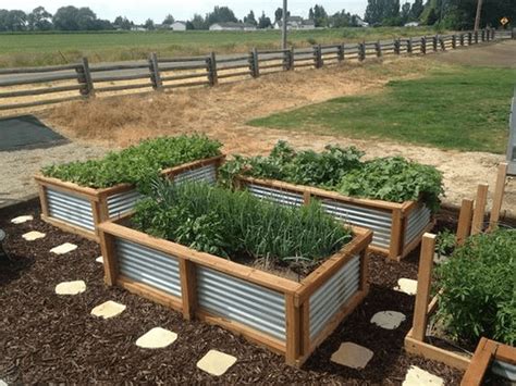 diy garden boxes with corrugated metal|raised corrugated metal garden beds.